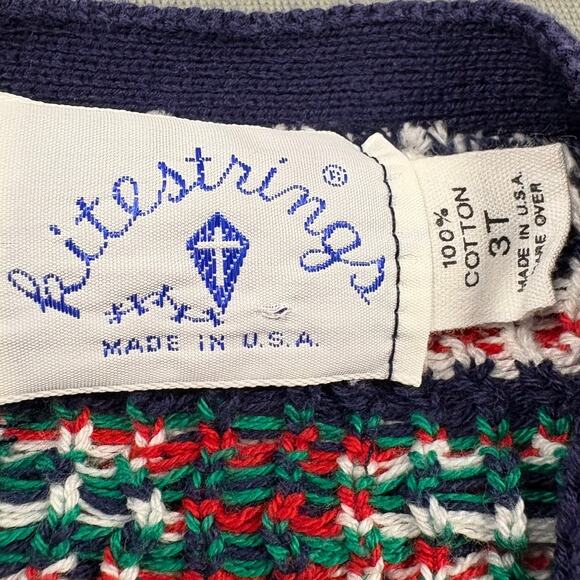 Kitestrings Holiday Cardigan Sweater Size 3T Green Kids Gold Button Details - Picture 3 of 11